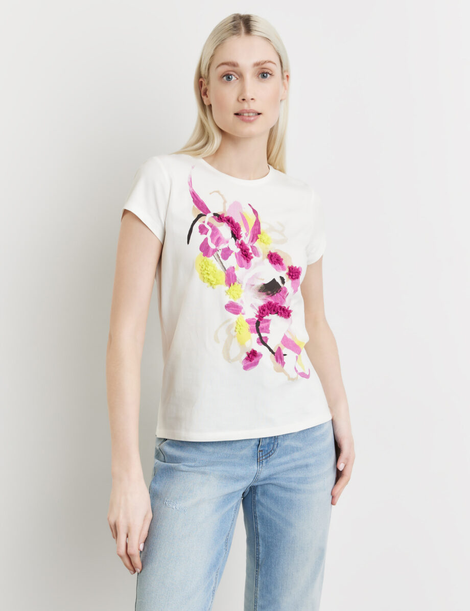 TAIFUN T-Shirt mit verziertem Frontprint