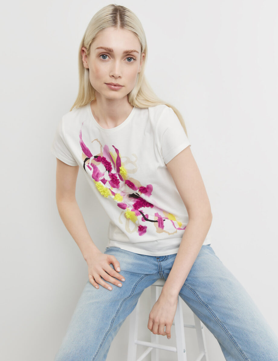 TAIFUN T-Shirt mit verziertem Frontprint