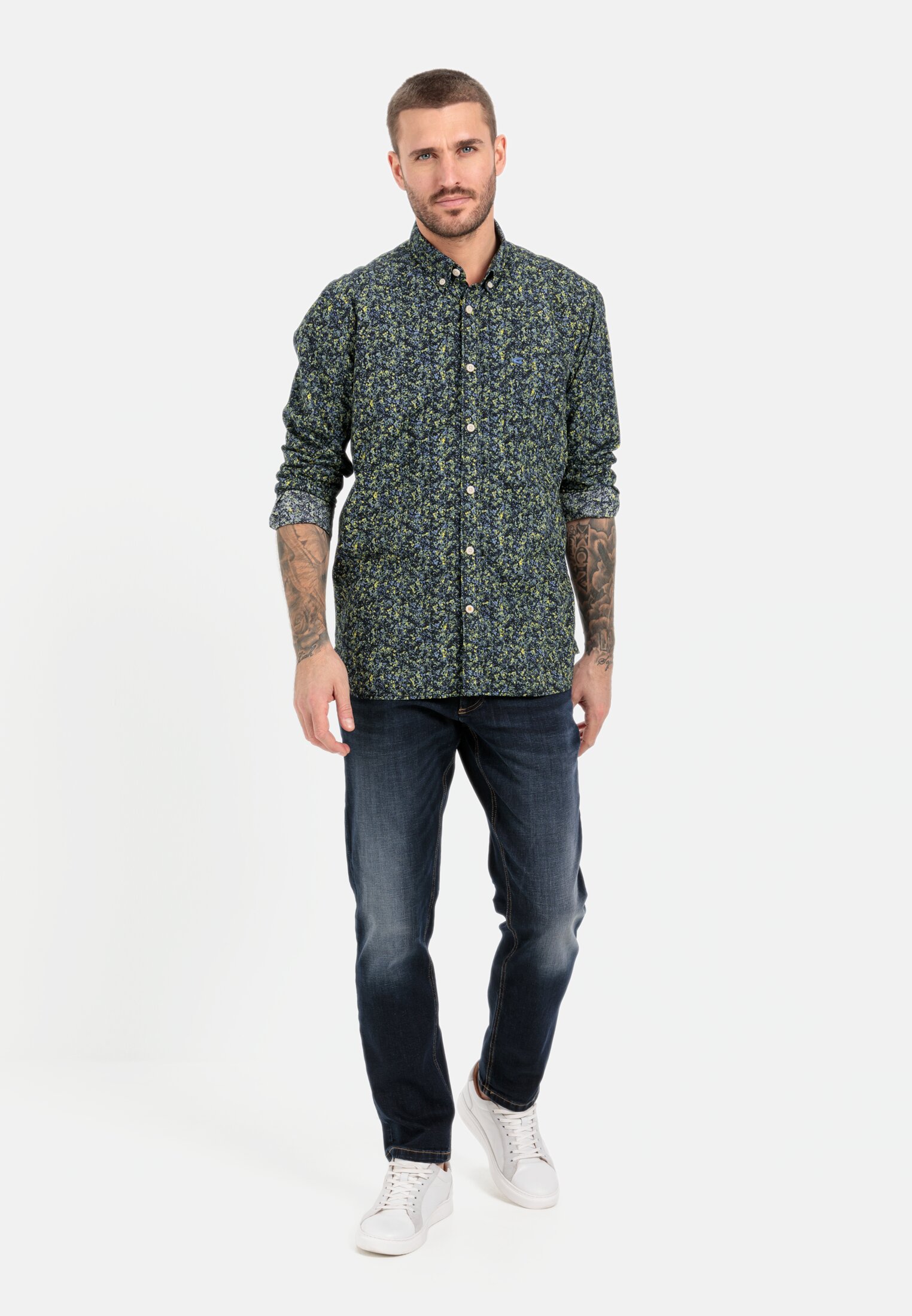 Camel active Langarm Hemd mit Allover-Print