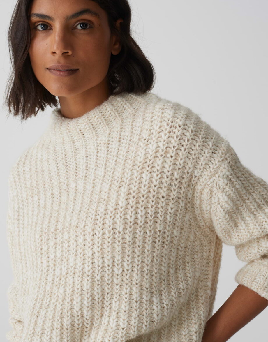 OPUS · Winter Strickpullover PERKE Boxy Fit in Mélange Optik