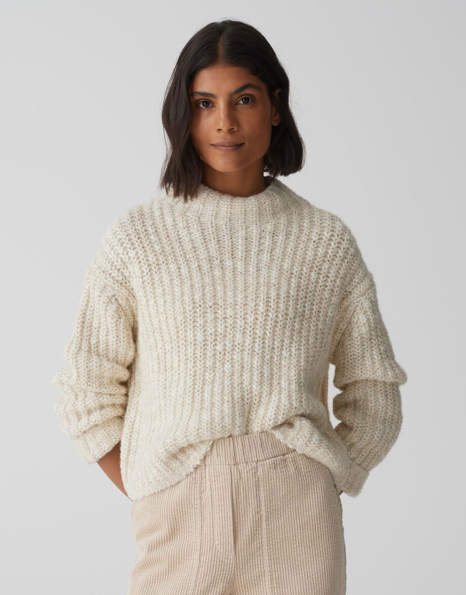 OPUS · Winter Strickpullover PERKE Boxy Fit in Mélange Optik