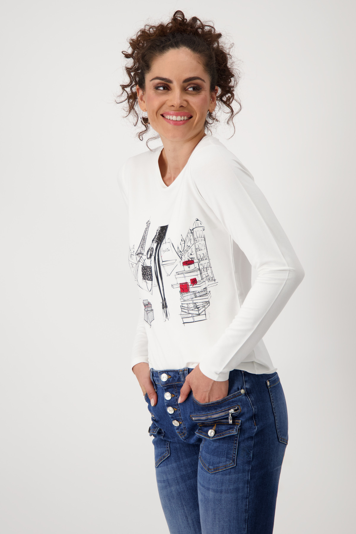 Monari Shirt mit Frauen-Zeichnung