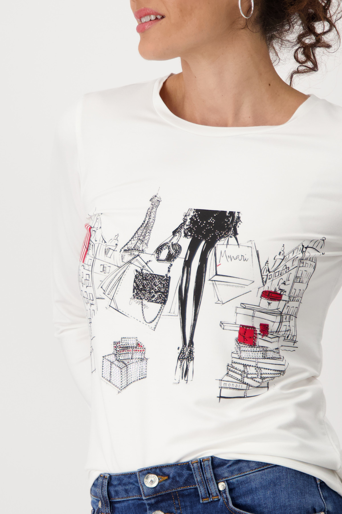 Monari Shirt mit Frauen-Zeichnung