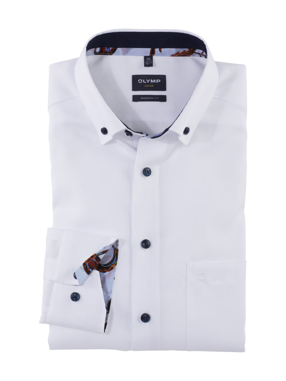 OLYMP LuxorBusinesshemd, modern fit, Button-down, Weiß