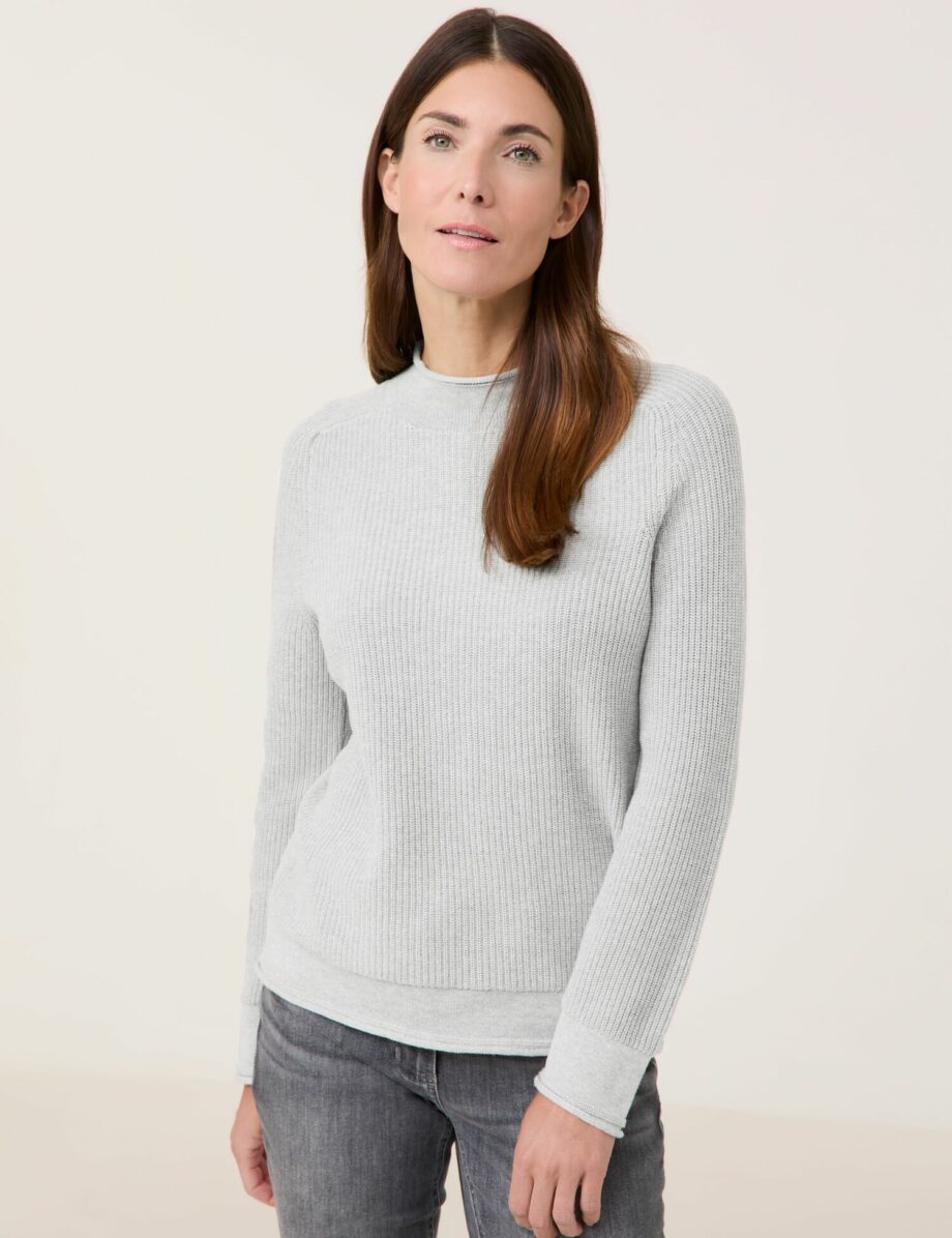 GERRY WEBER
        
          Gerippter Pullover mit Dekozipper in der Seitennaht