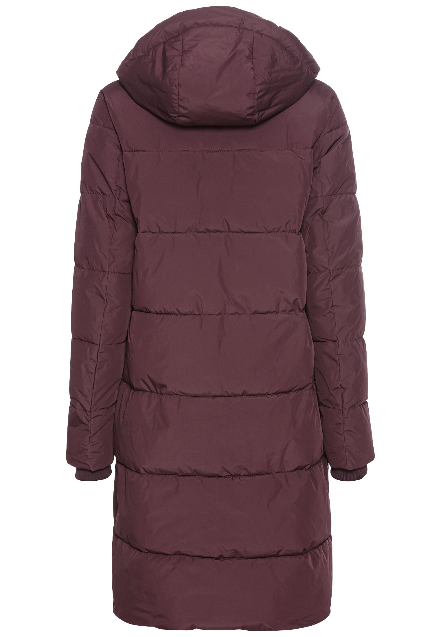 Camel Women Langer Puffermantel mit gefütterter Kapuze