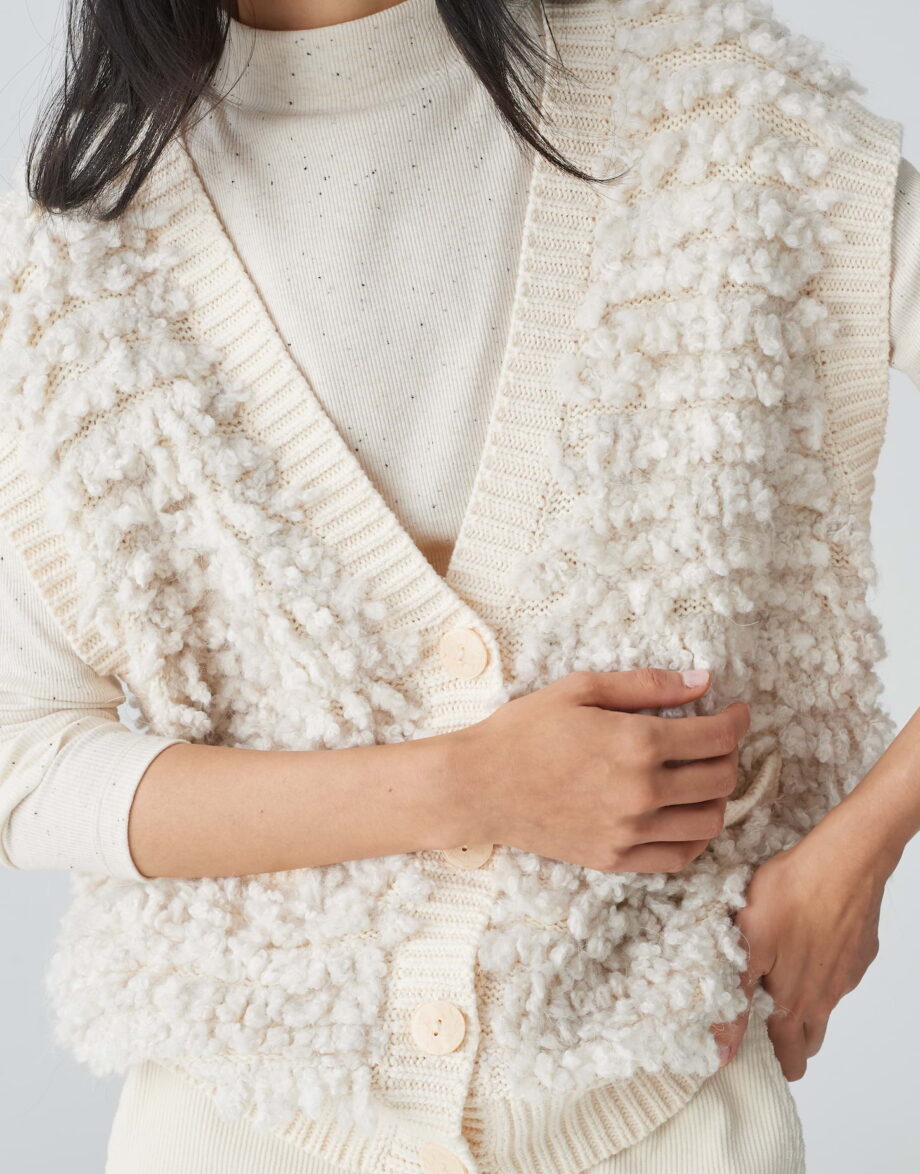 OPUS Strickweste DELUDA Oversize mit Wolle