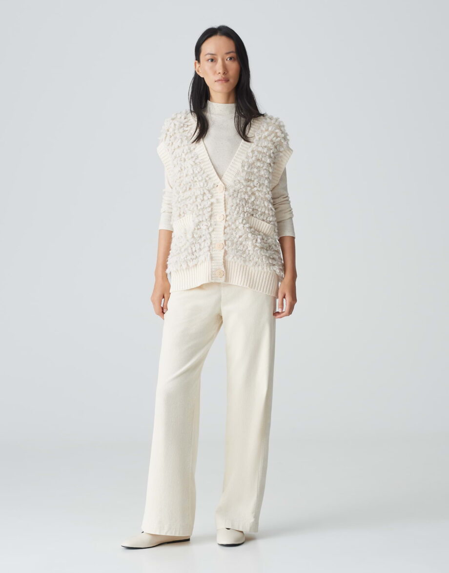 OPUS Strickweste DELUDA Oversize mit Wolle