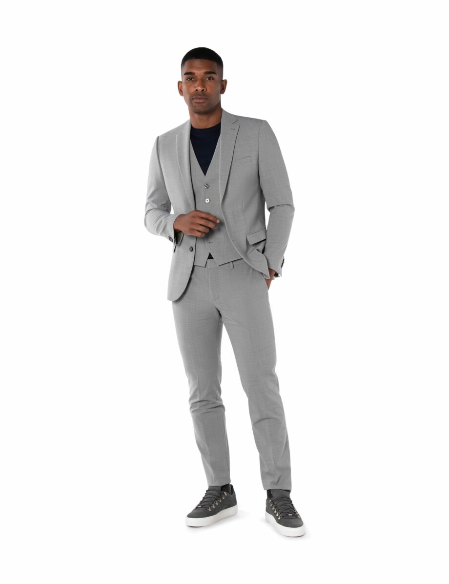 Benvenuto Weste #2 Slim Fit SECCHIA OS, lightgrey