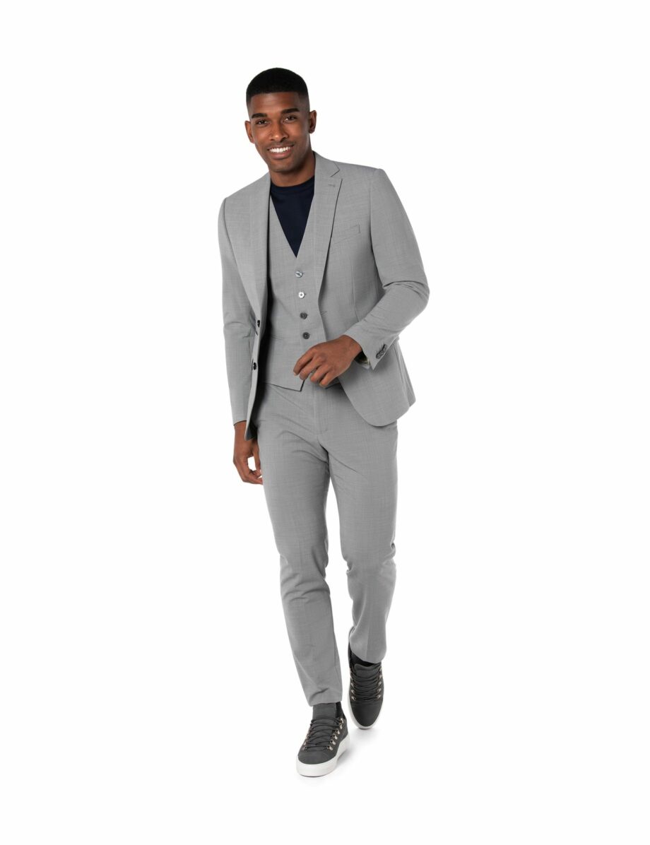 Benvenuto Weste #2 Slim Fit SECCHIA OS, lightgrey