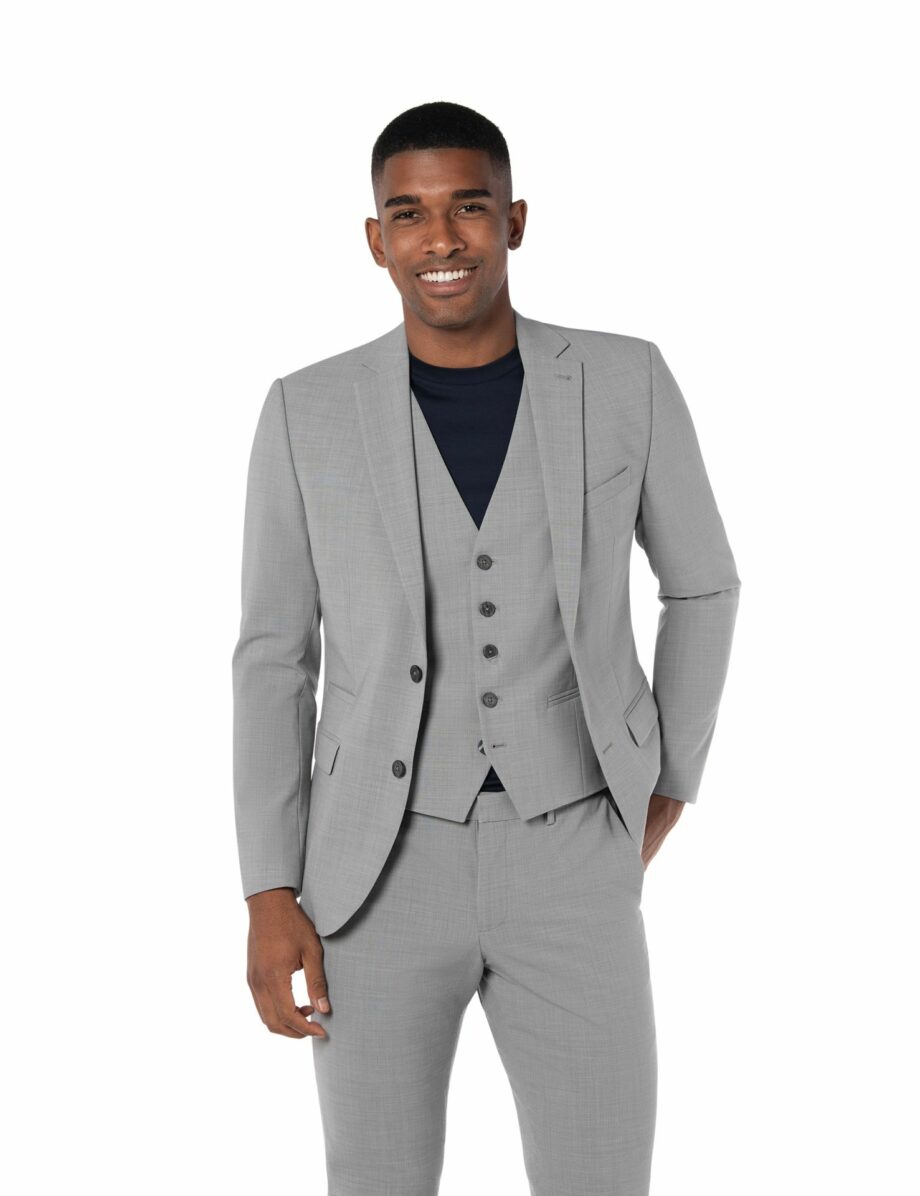 Benvenuto Weste #2 Slim Fit SECCHIA OS, lightgrey
