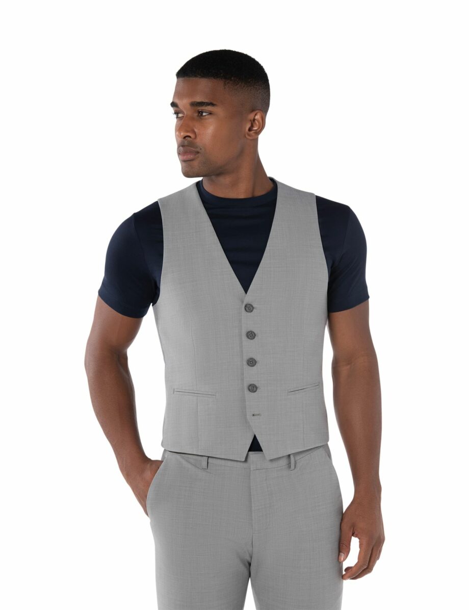 Benvenuto Weste #2 Slim Fit SECCHIA OS, lightgrey