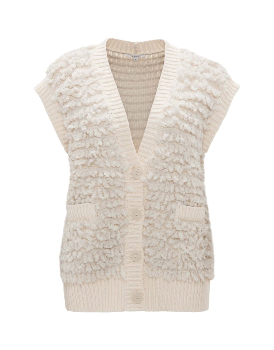 OPUS Strickweste DELUDA Oversize mit Wolle
