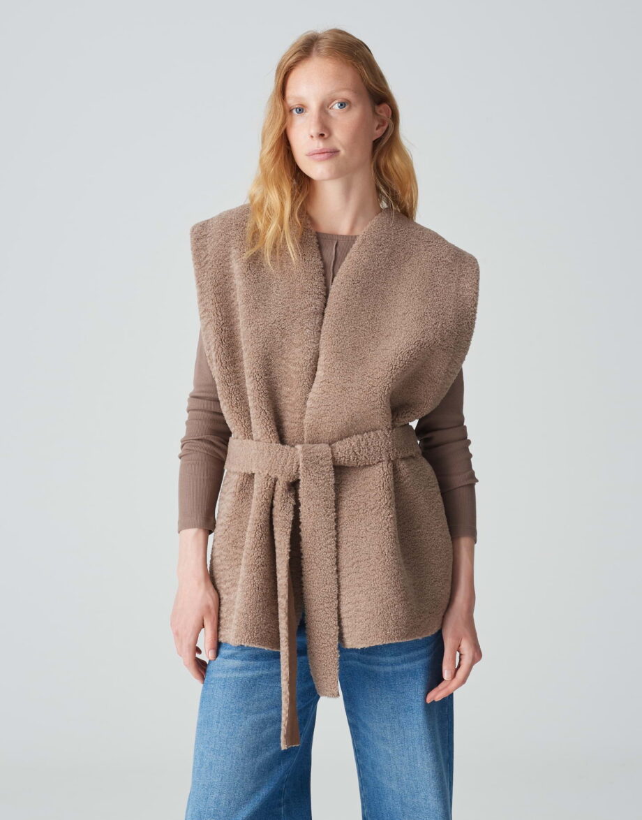 OPUS Weste ASOFTA CAPE Loose aus flauschigem Teddyfell