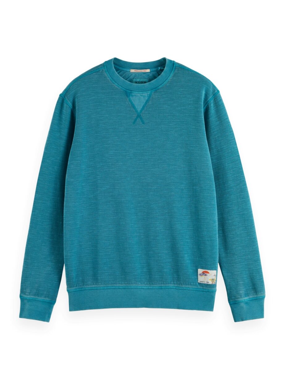 Scotch & Soda Garment-Dyed Structured Sweatshirt, Petrol Blue