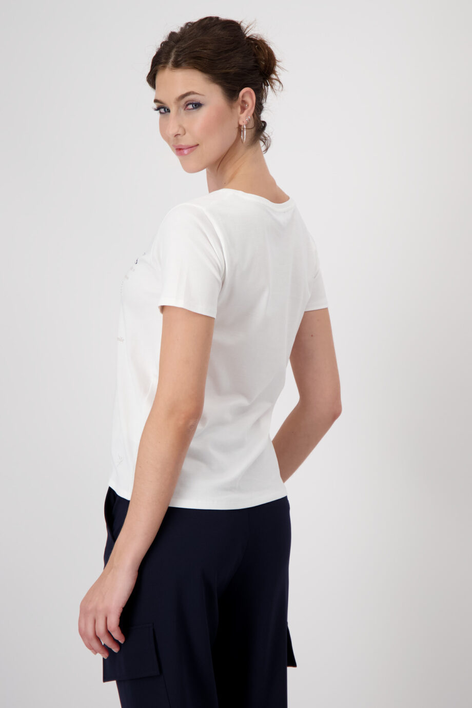 Monari T-Shirt mit Strasssteinen