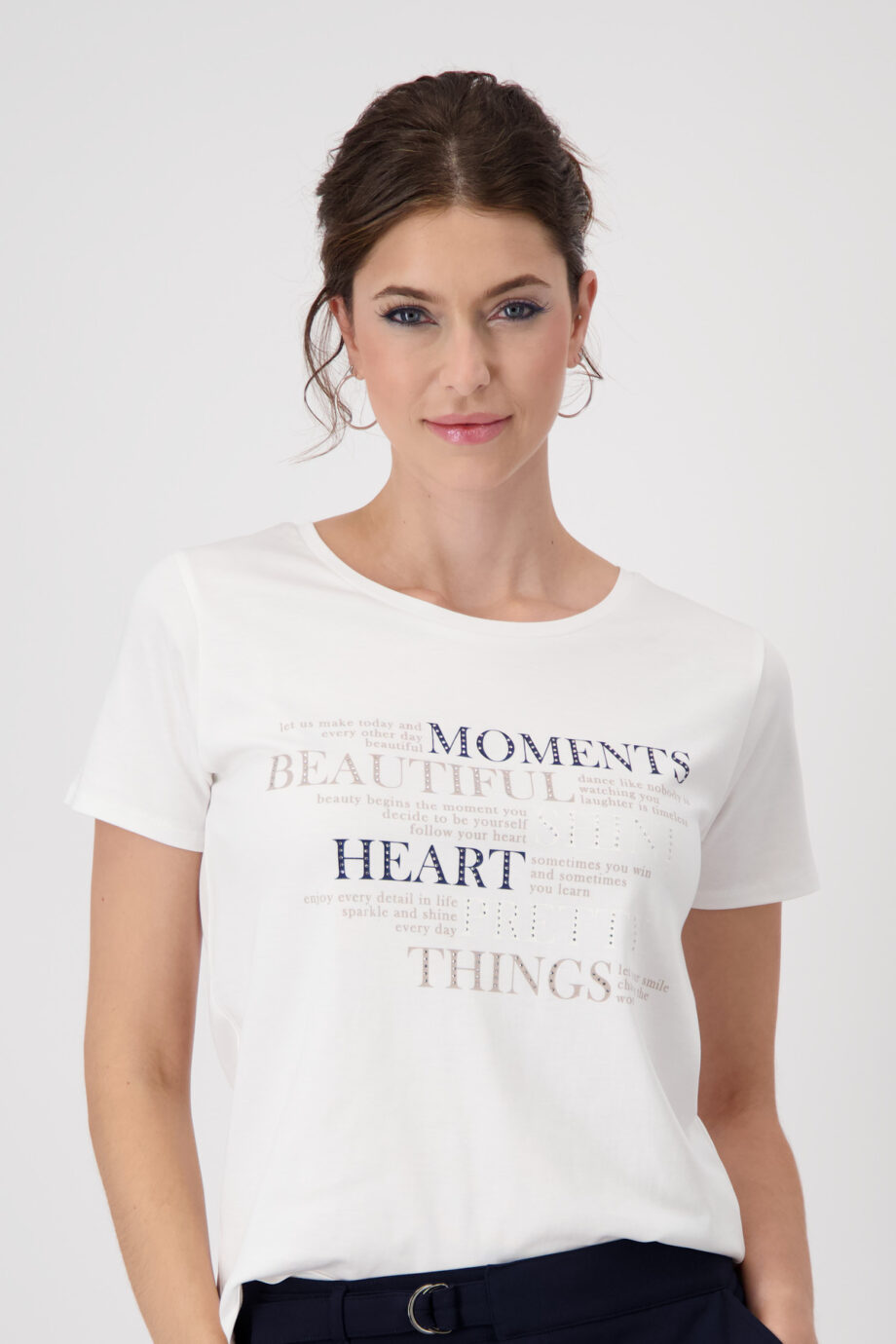 Monari T-Shirt mit Strasssteinen