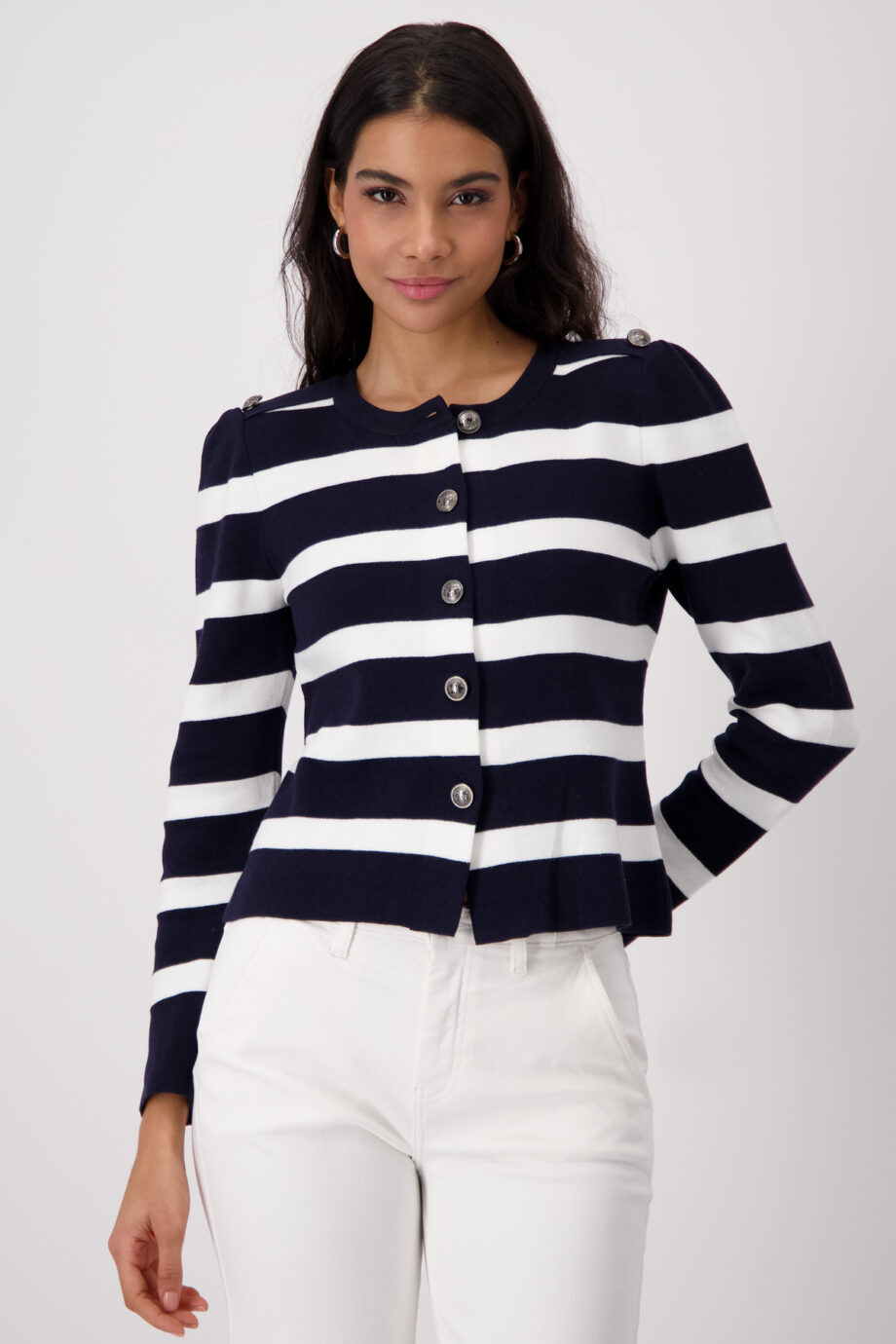 Monari Strickjacke, deep ocean Ringel