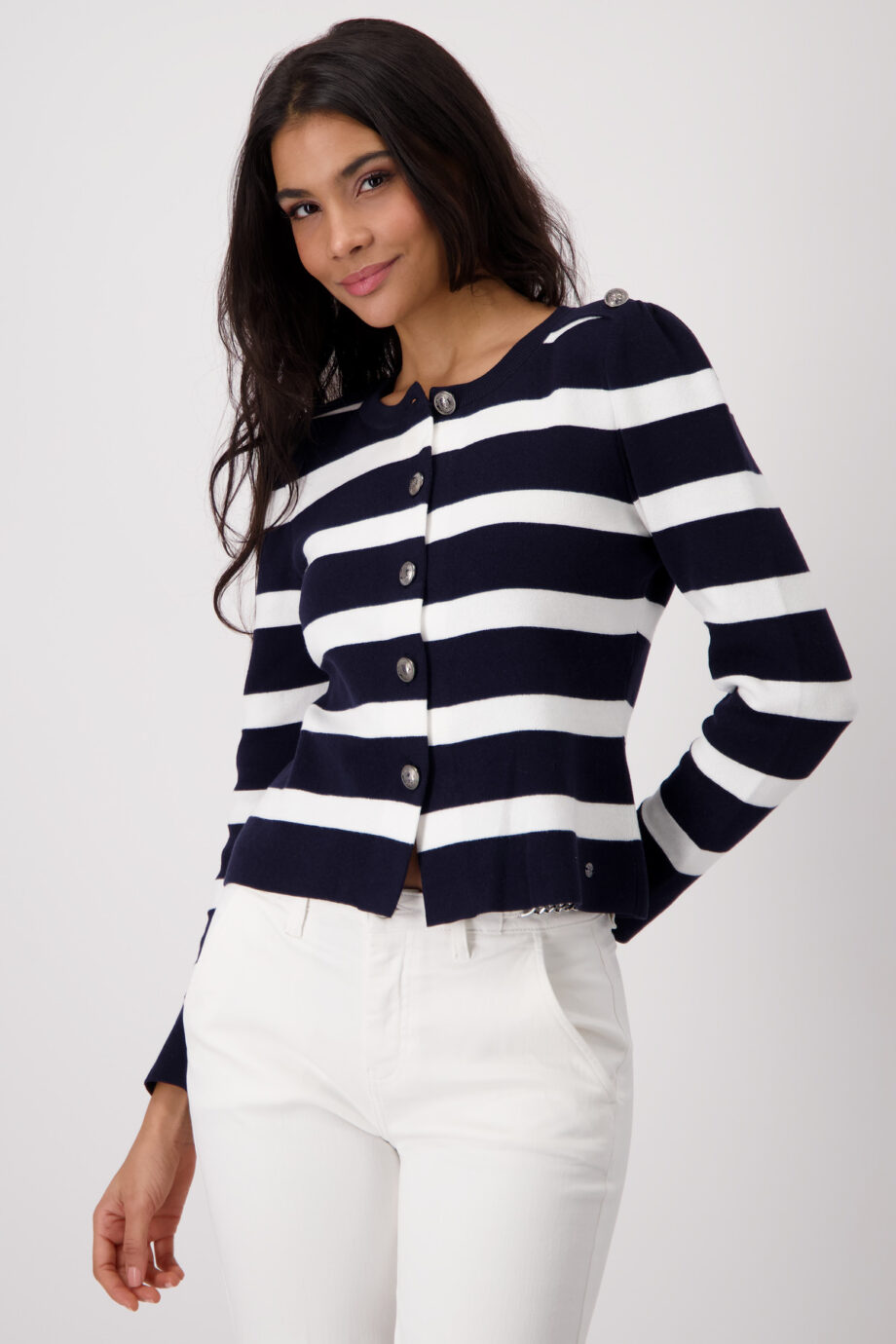 Monari Strickjacke, deep ocean Ringel