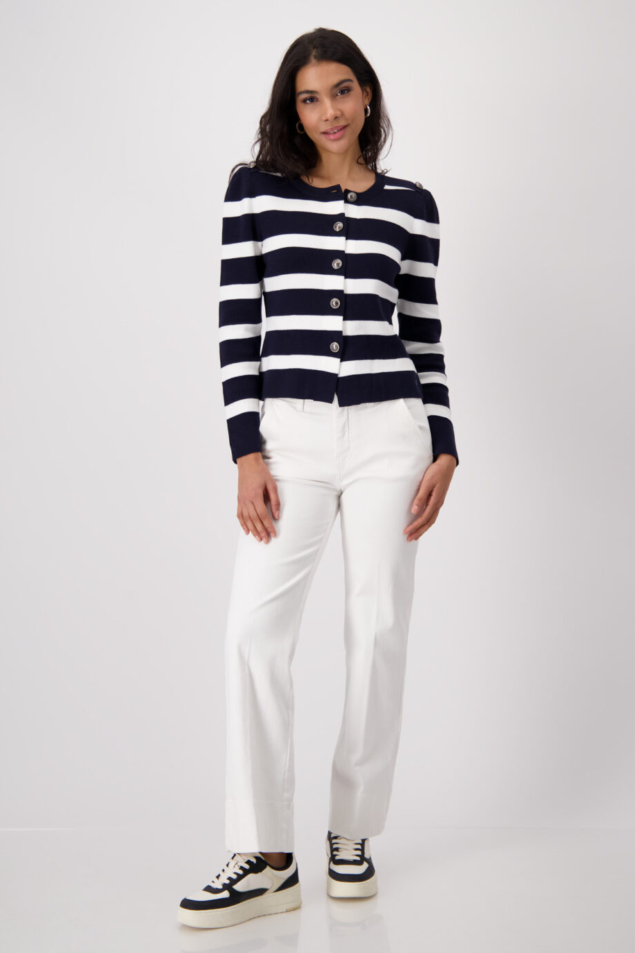 Monari Strickjacke, deep ocean Ringel