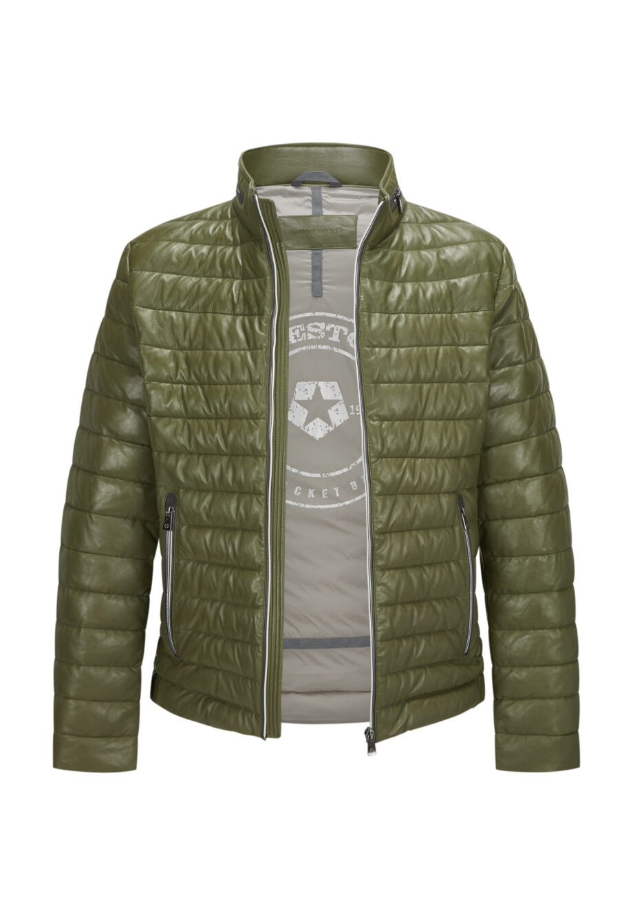 MILESTONE Lederjacke MSCortino, Schafnappa sorona®, hellkhaki