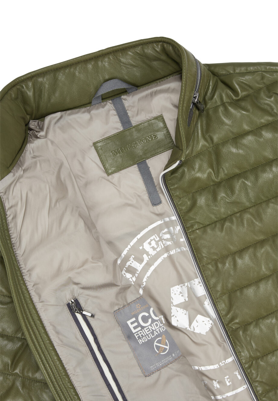 MILESTONE Lederjacke MSCortino, Schafnappa sorona®, hellkhaki