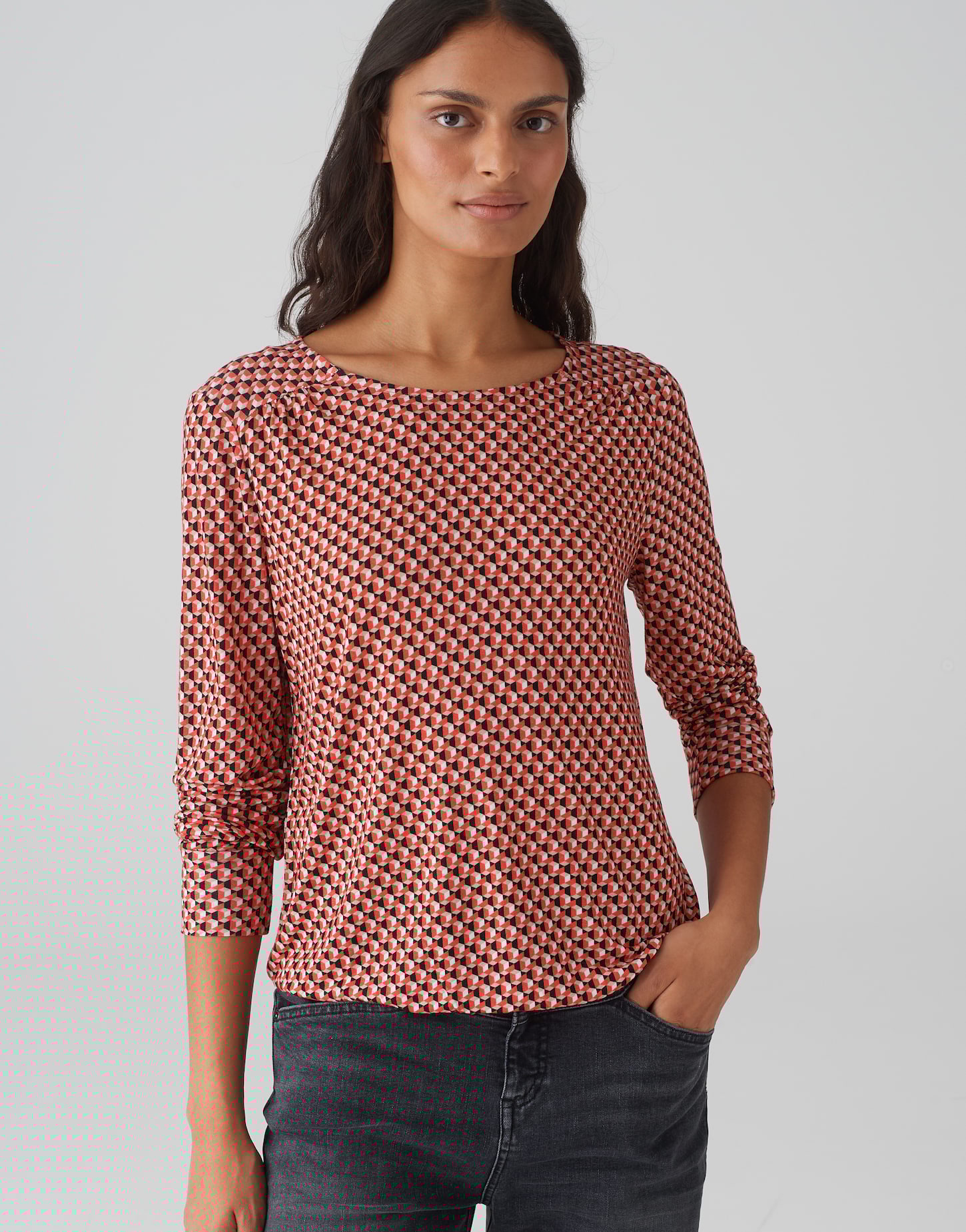 OPUS Shirt SUTHA ABSTRACT Regular aus ECOVERO™ Viskose