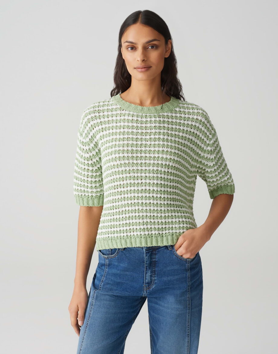 OPUS Strickshirt PALVADORA Boxy Fit aus BCI Cotton Mix