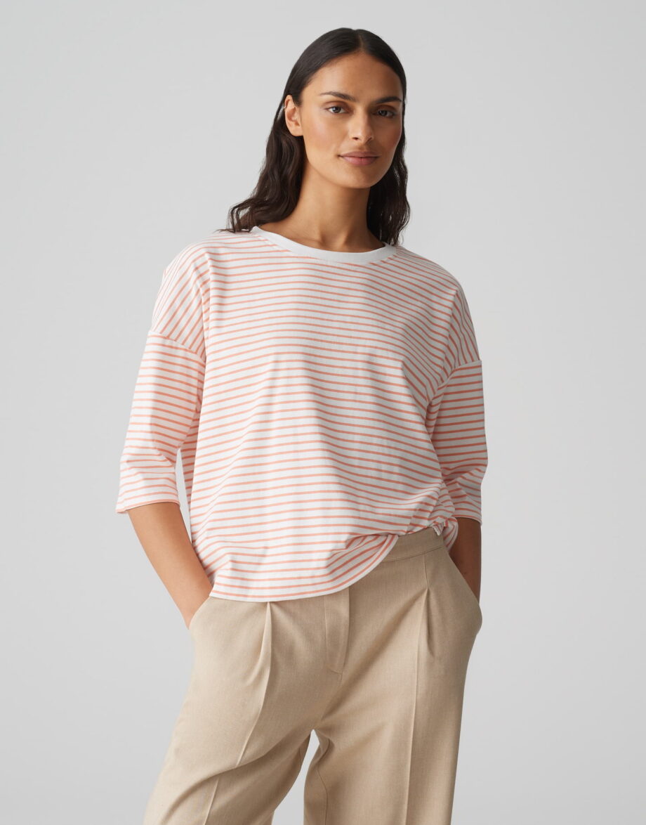 OPUS Streifenshirt SEIFEN PREPPY Oversize aus BCI Cotton Mix