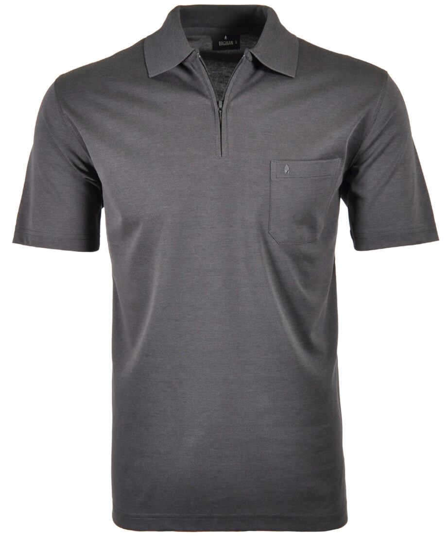 RAGMAN Softknit-Poloshirt mit Zip