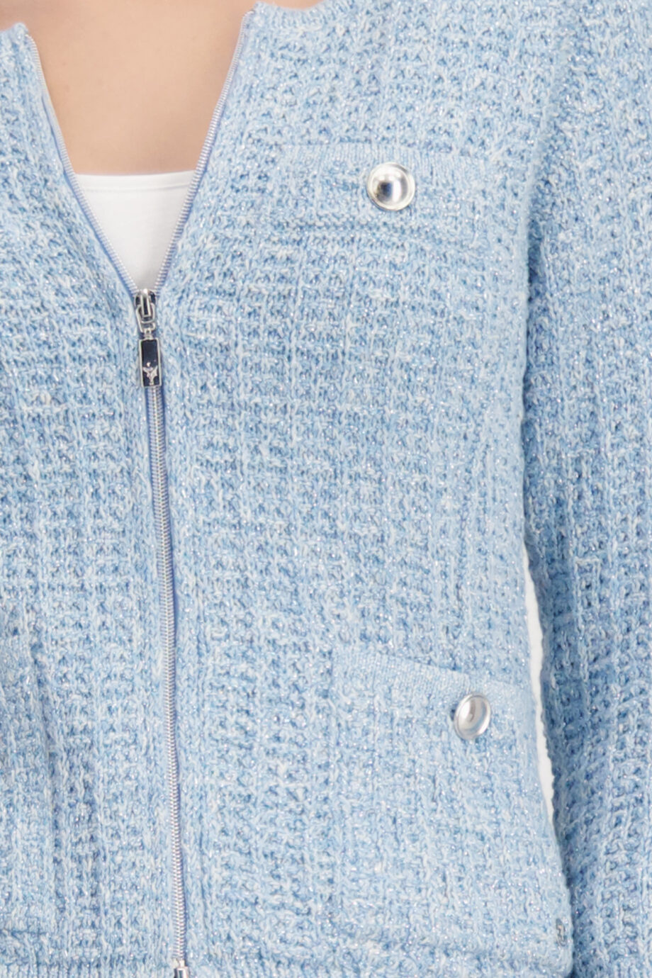 Monari Tweed-Strickjacke, spring water