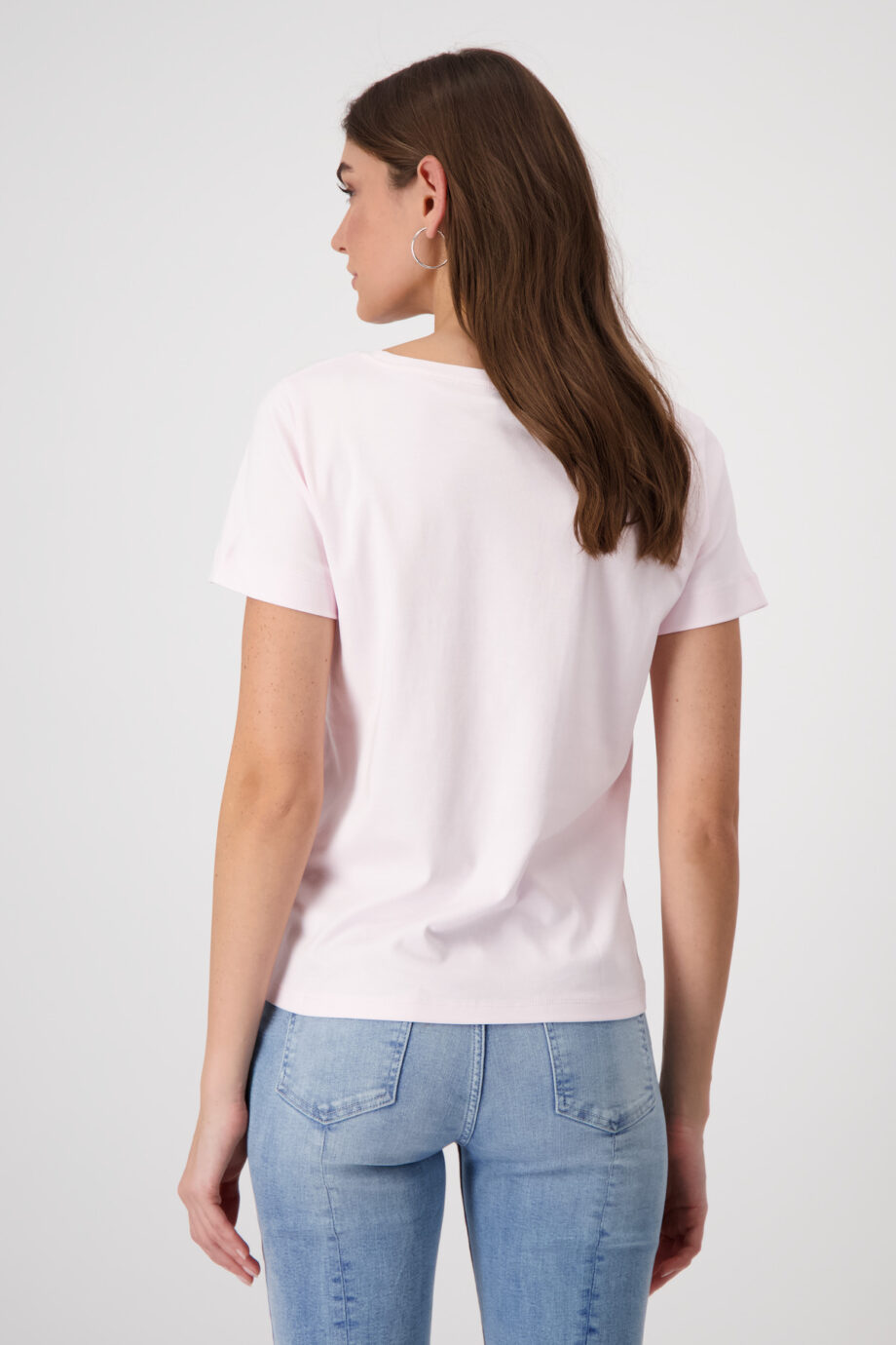 Monari T-Shirt mit Strassschrift, blossom