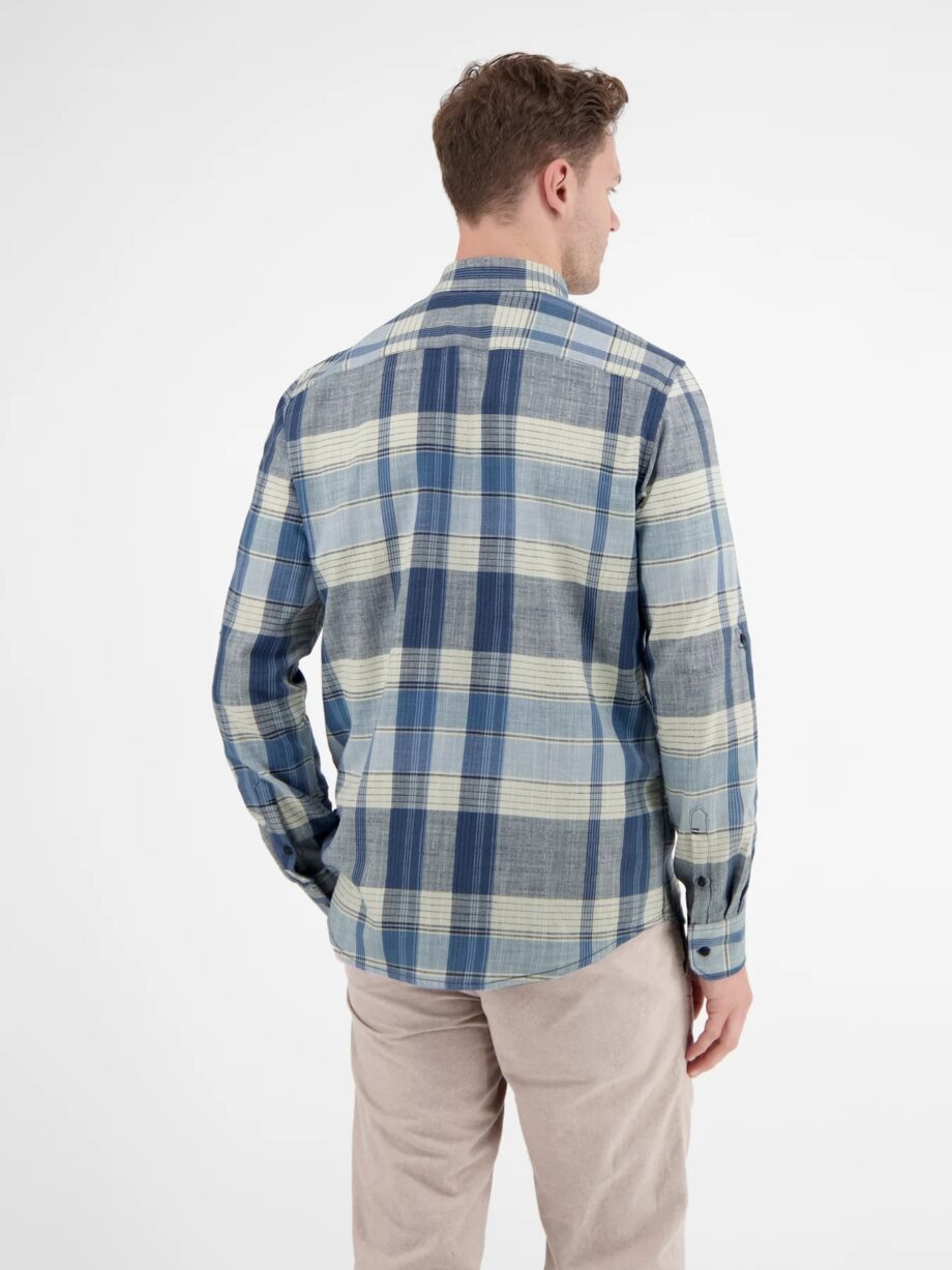 LERROS Karohemd für Herren mit verdecktem Button-down-Kragen