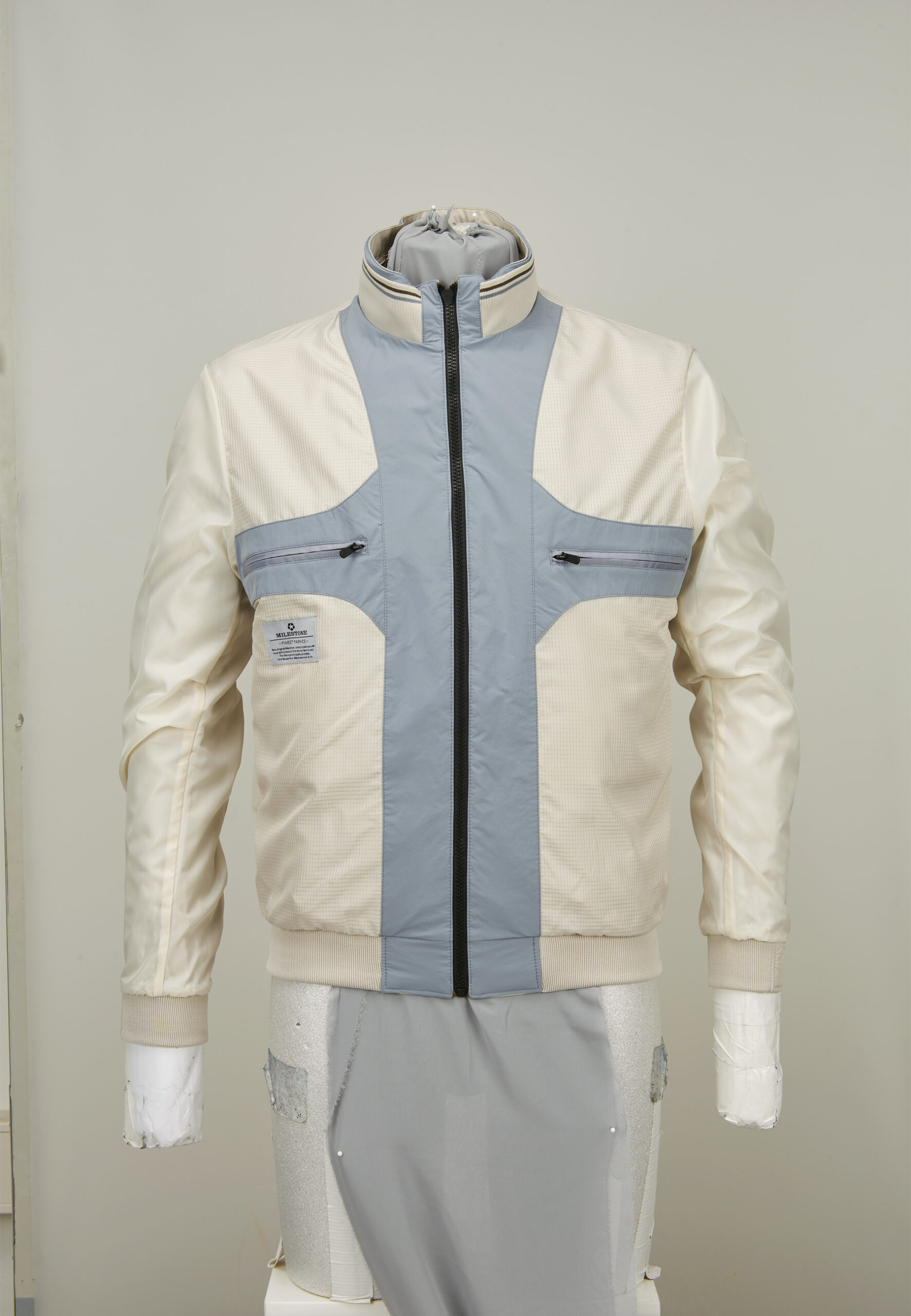 MILESTONE Blouson MSCorby, Mikrofaser wasserabweisend, wollweiß