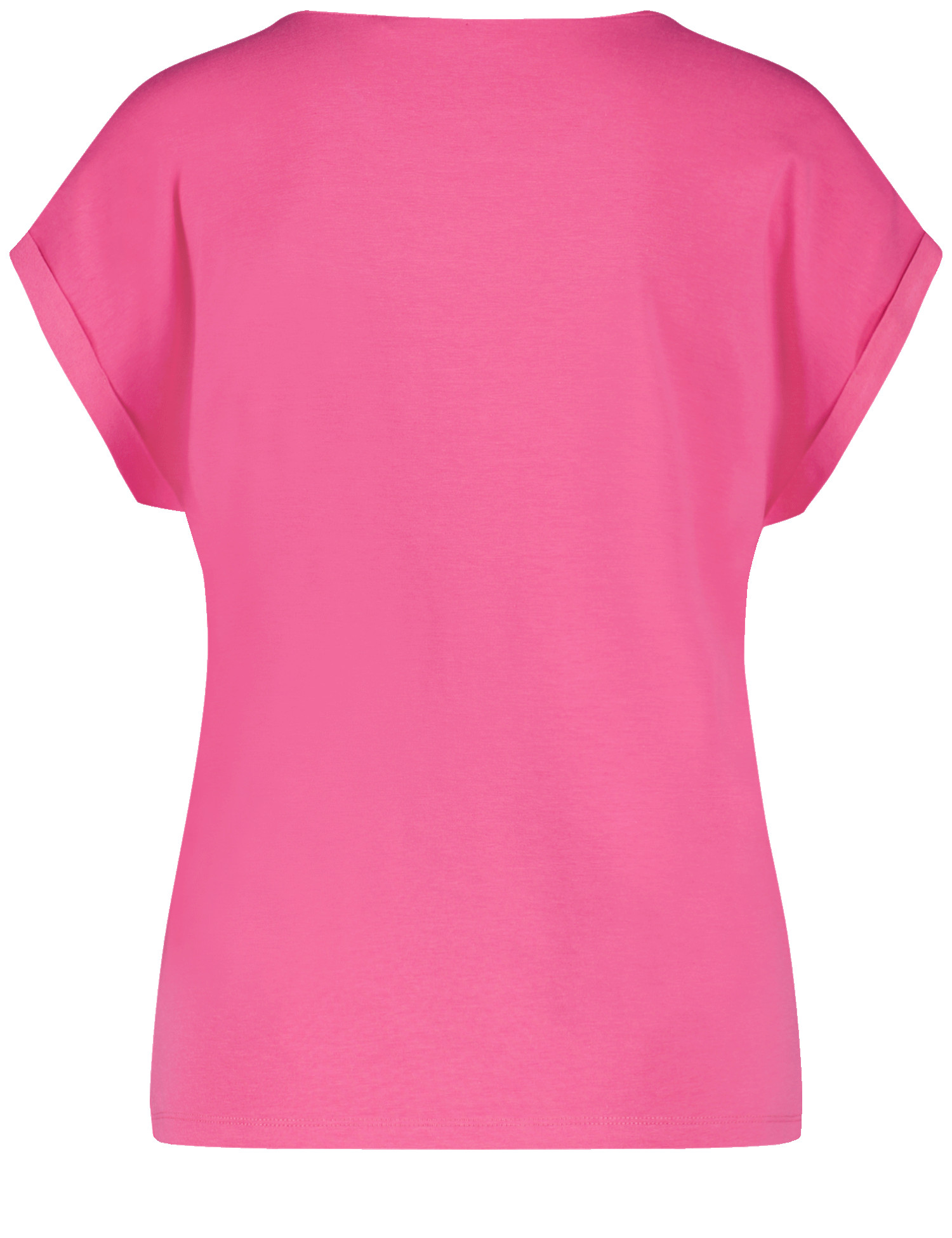 GERRY WEBER Kurzarmshirt mit Material-Patch und Ziersteinchen