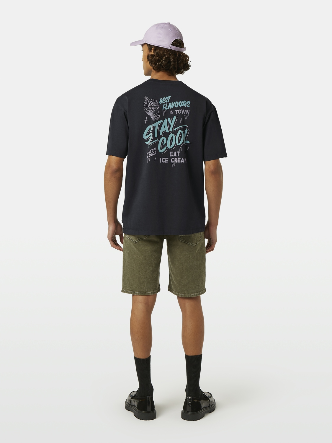 Scotch & Soda Lässiges T-Shirt mit Artwork, BLACK