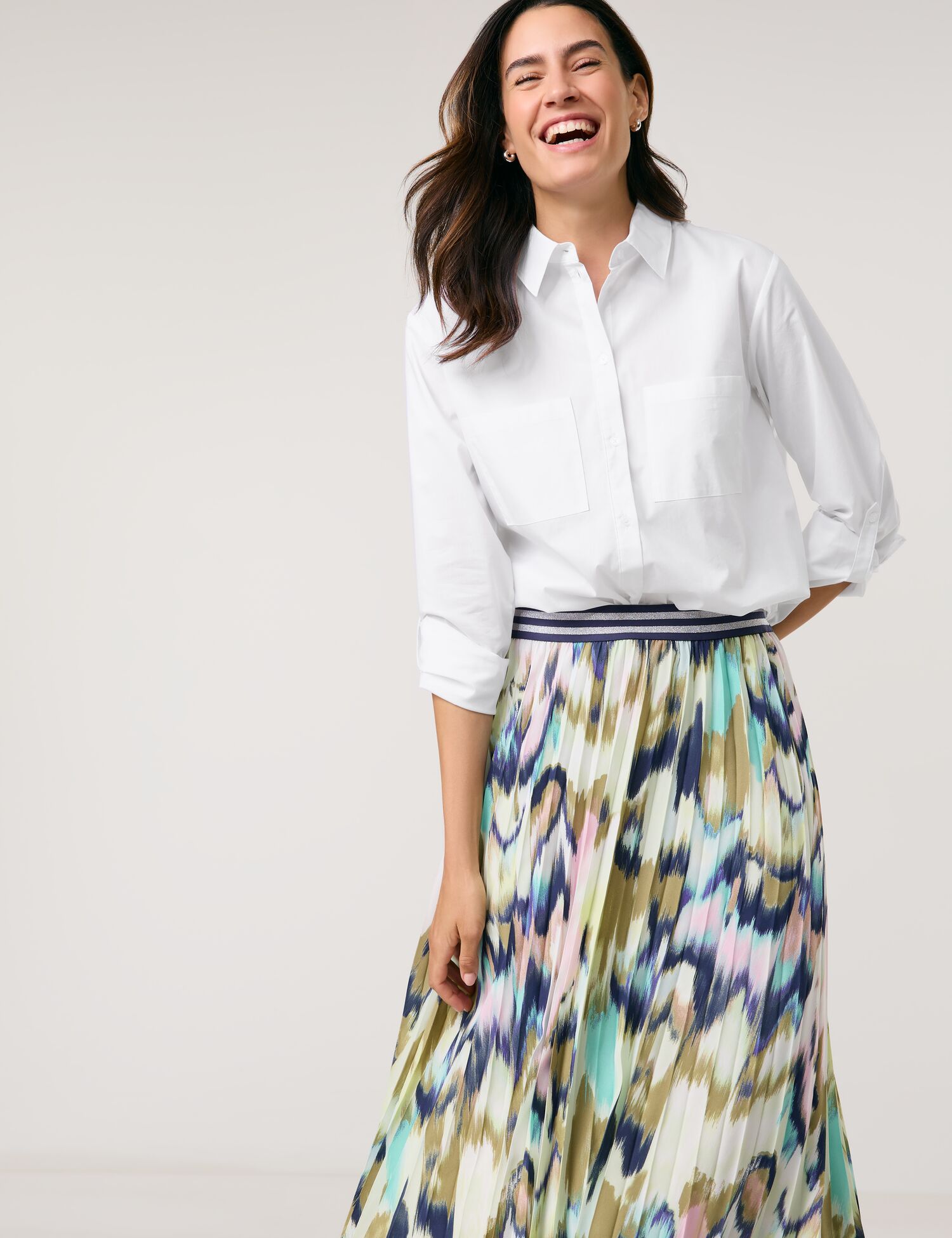 GERRY WEBER Collection Hemdbluse mit Tunnelzug am Saum