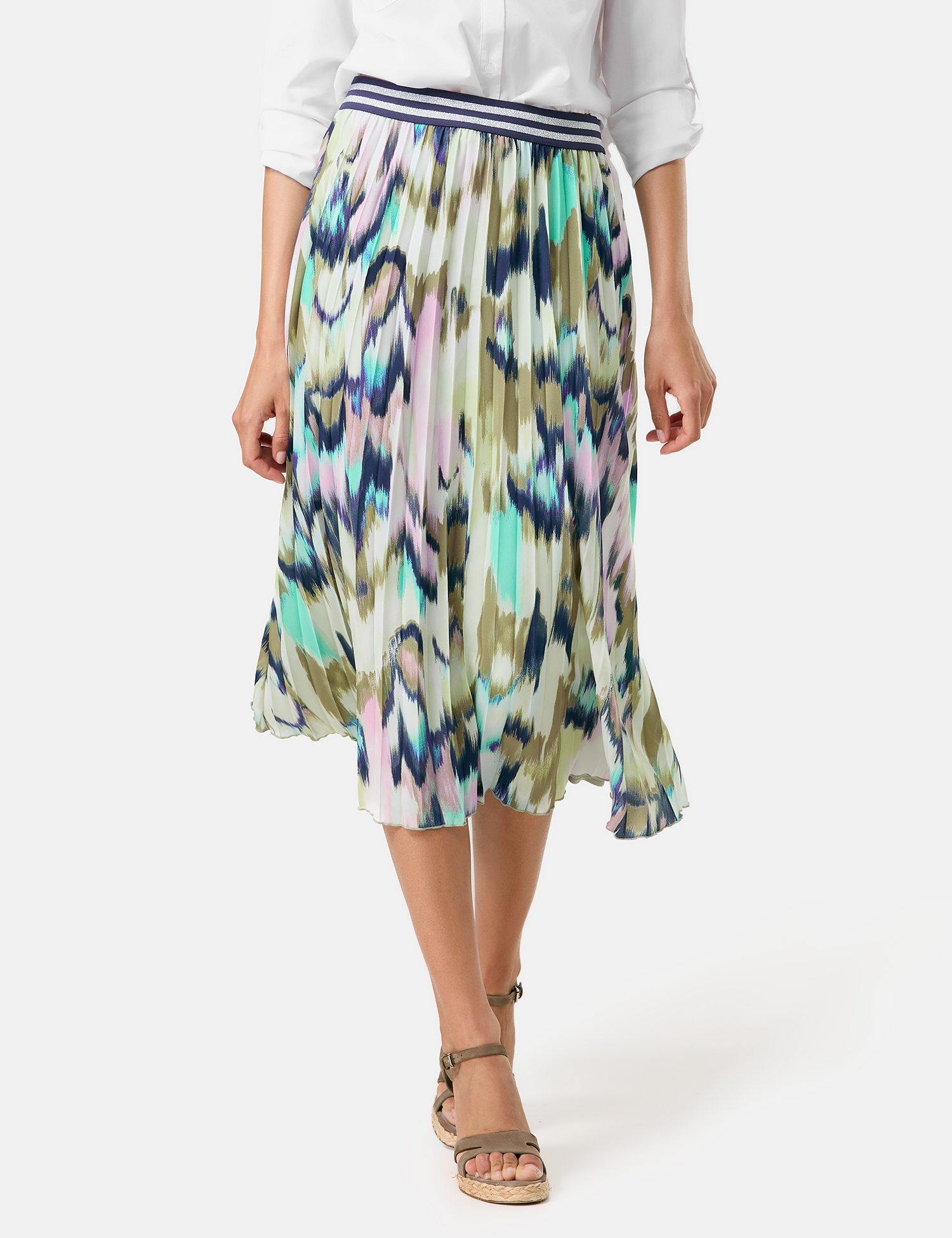 GERRY WEBER Collection Gemusterter Plisseerock mit Dehnbund