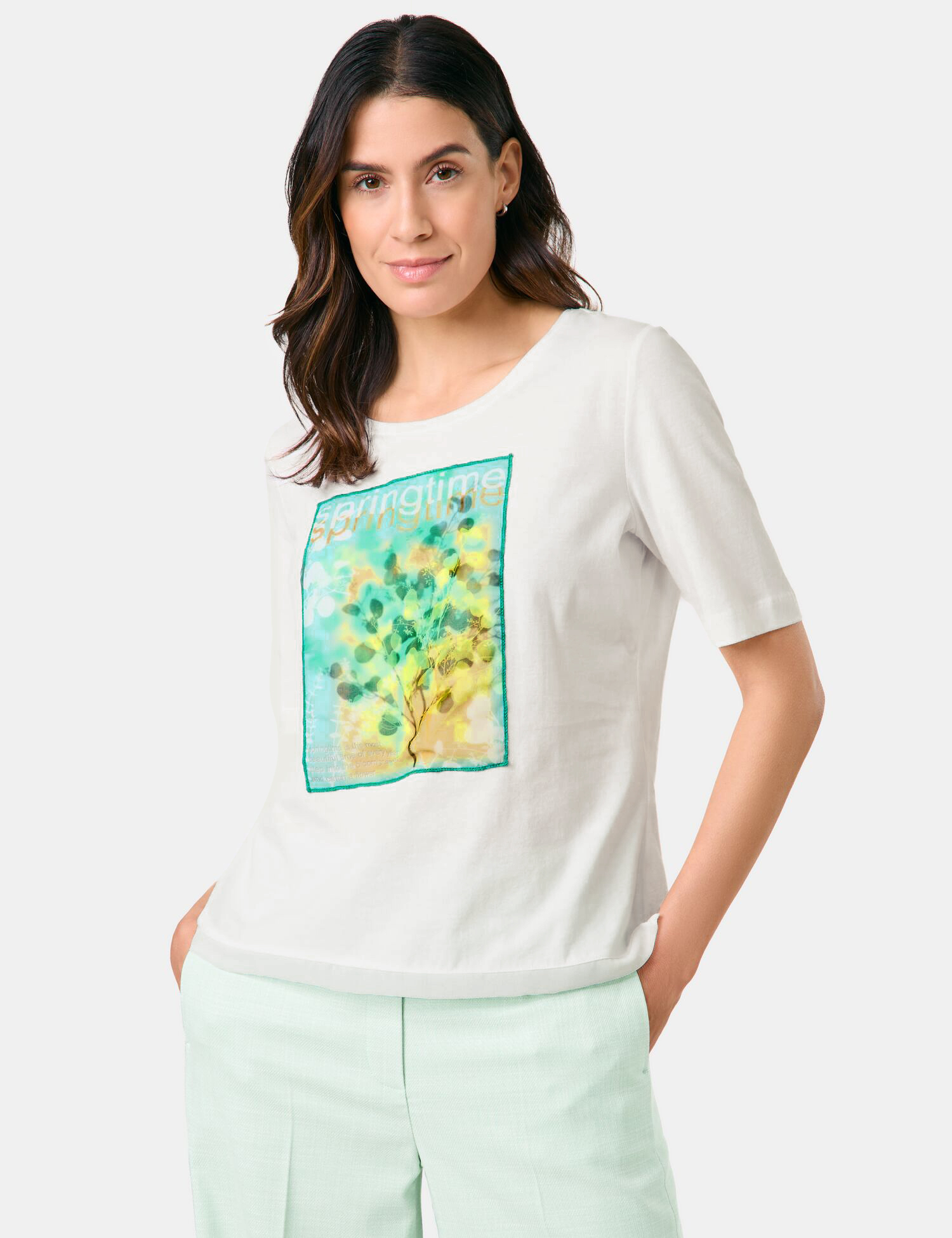 GERRY WEBER Collection Halbarmshirt mit Frontprint aus Chiffon