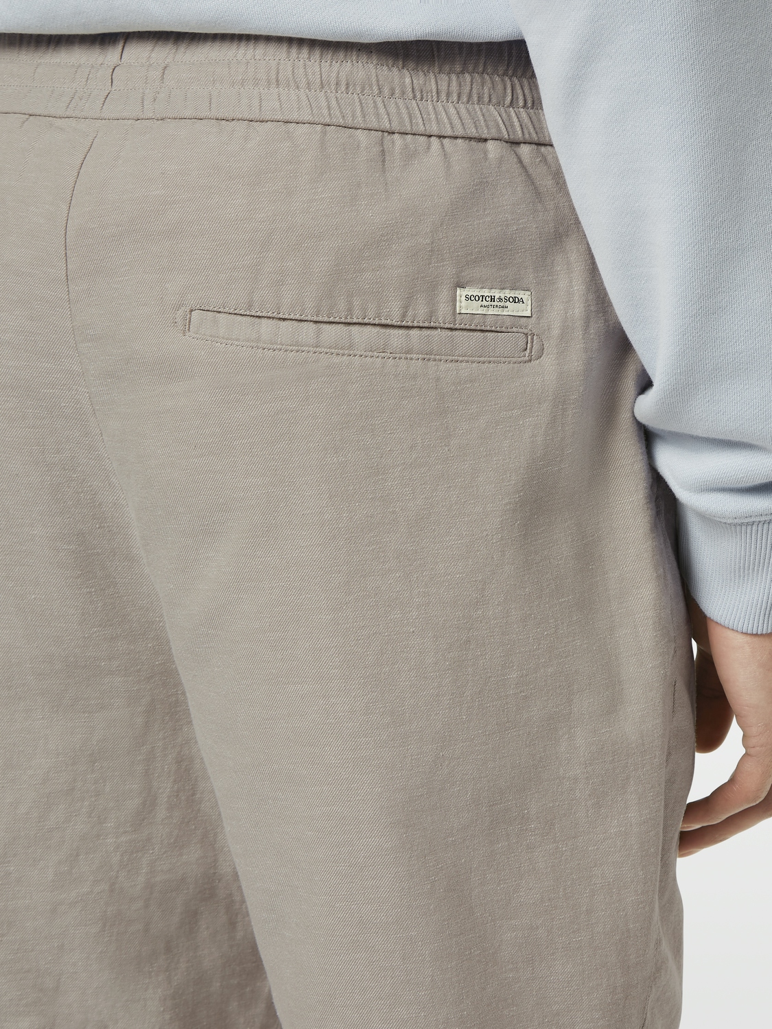 Scotch & Soda Bermuda Seasonal core - Fave cotton/linen twill bermuda, MEDIUM GREY