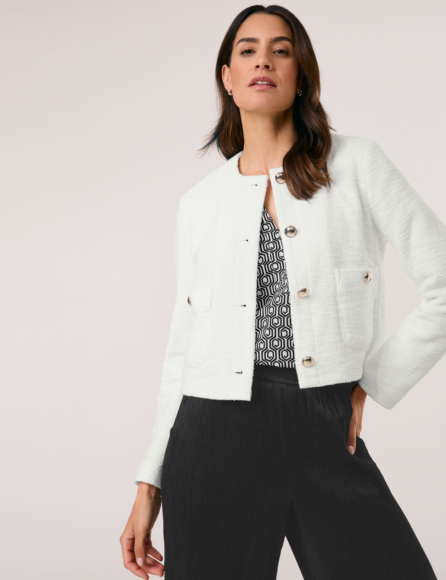 GERRY WEBER Collection Elegante Blazerjacke mit Bouclé-Optik