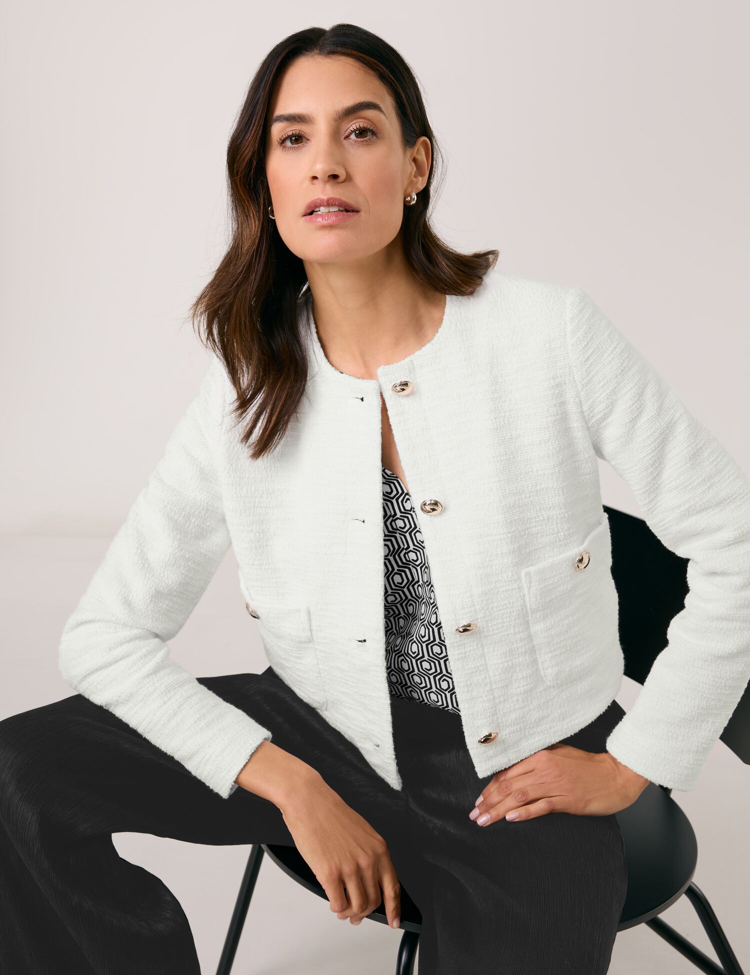 GERRY WEBER Collection Elegante Blazerjacke mit Bouclé-Optik