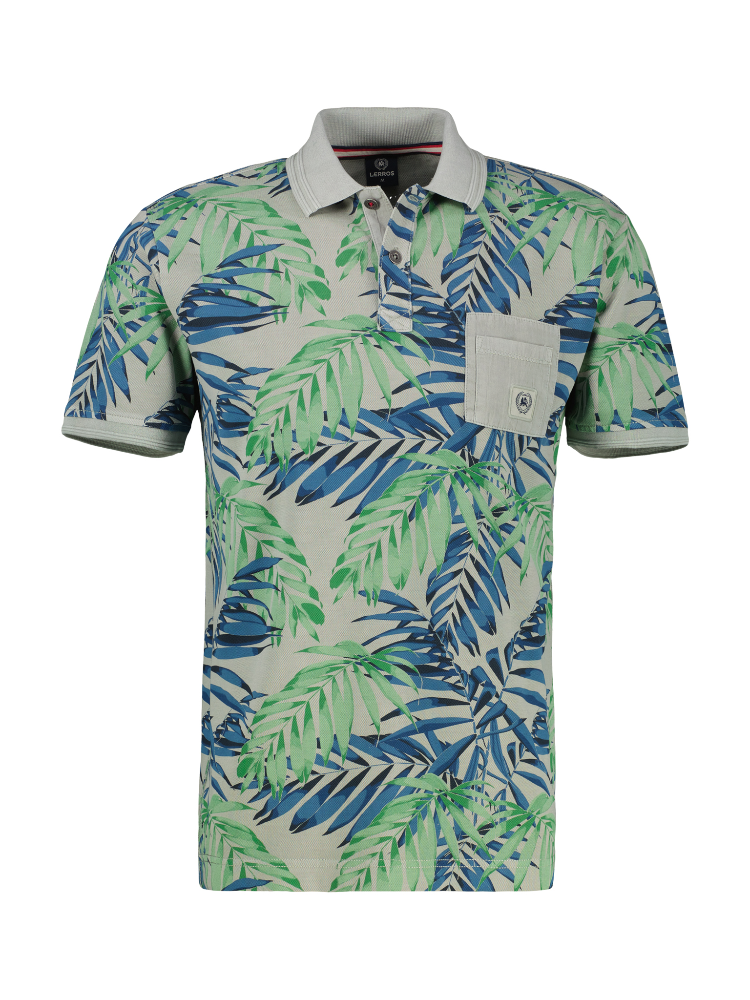 LERROS Herren Poloshirt, floral bedruckt