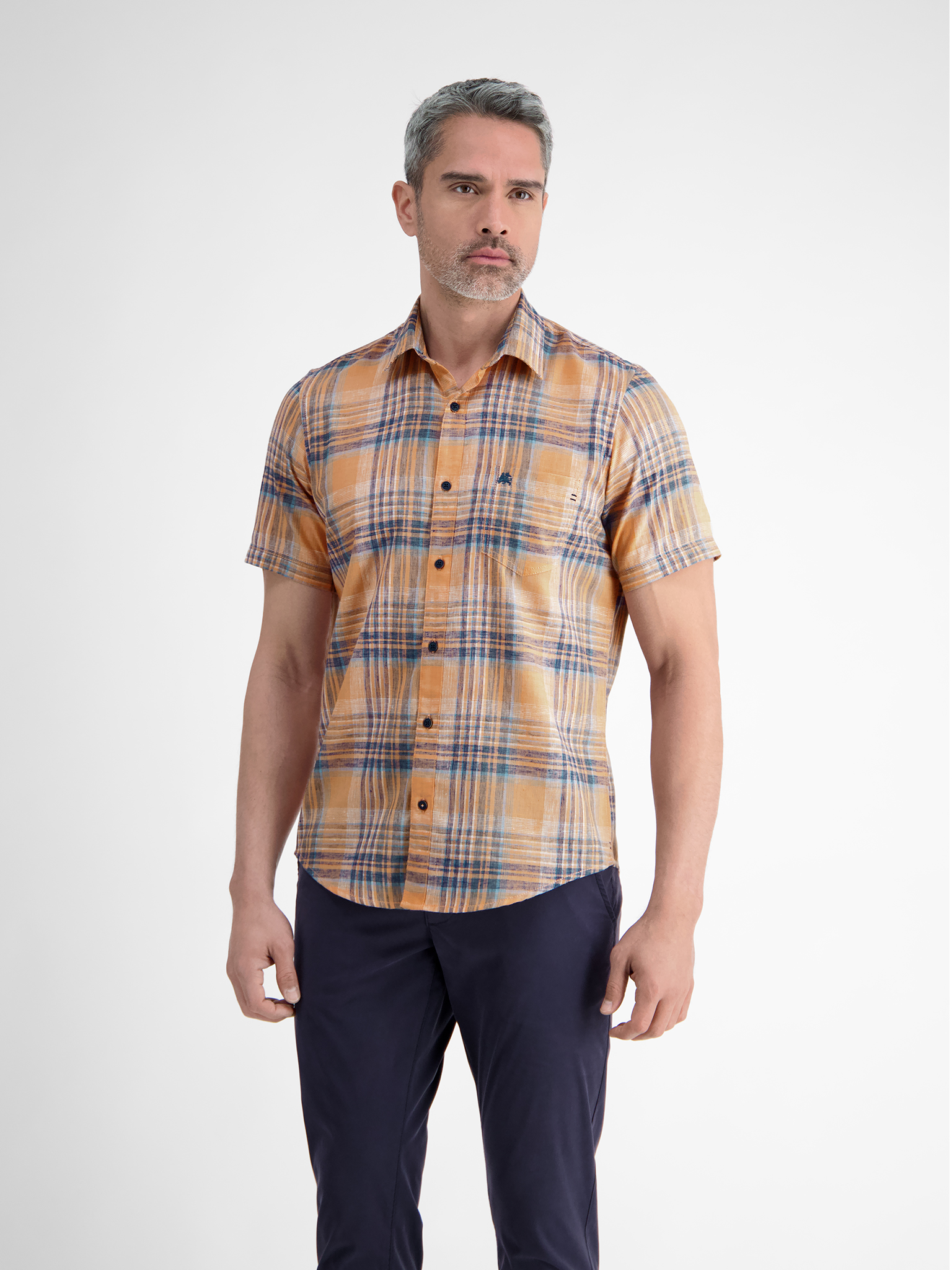 LERROS Herren Karohemd in leichter Strukturqualität