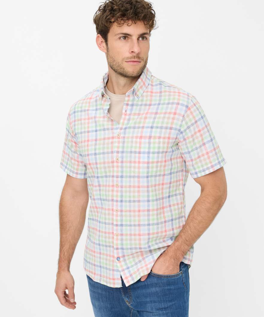 BRAX Hemd im Baumwoll-Leinen-Mix Style Dan