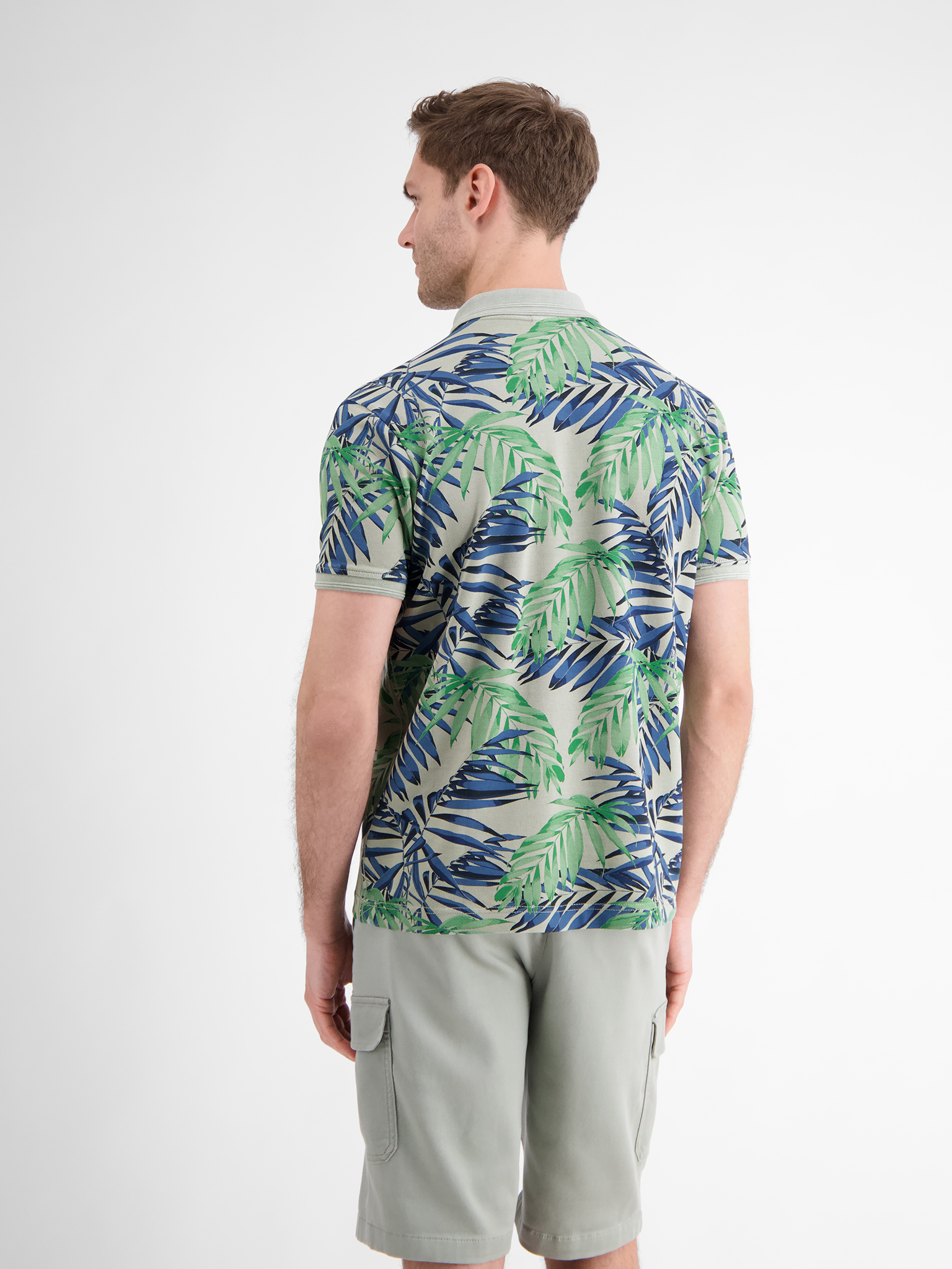 LERROS Herren Poloshirt, floral bedruckt