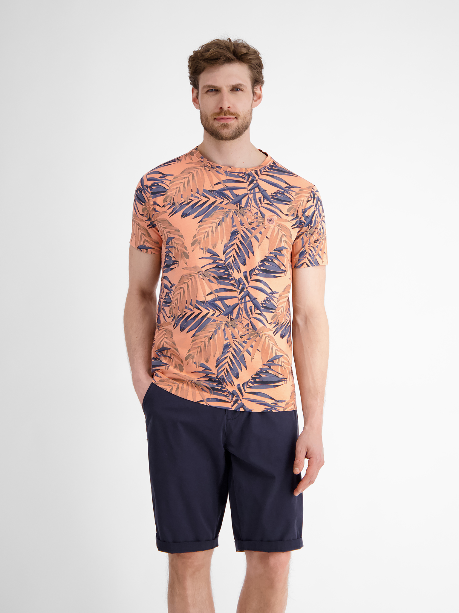 LERROS Herren T-Shirt, sommerlich floral bedruckt