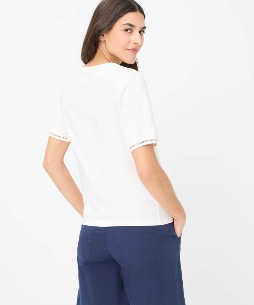 BRAX women Single Jersey T-Shirt im Baumwoll-Mix Style Carina