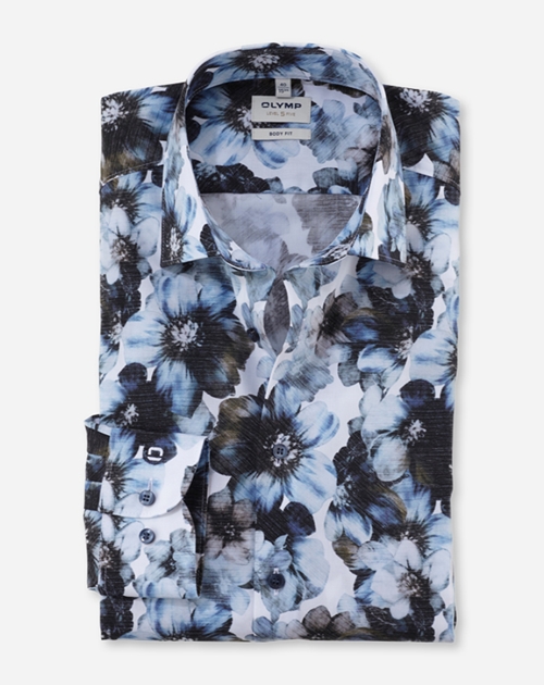 OLYMP Level Five Businesshemd, body fit, New York Kent, Bleu