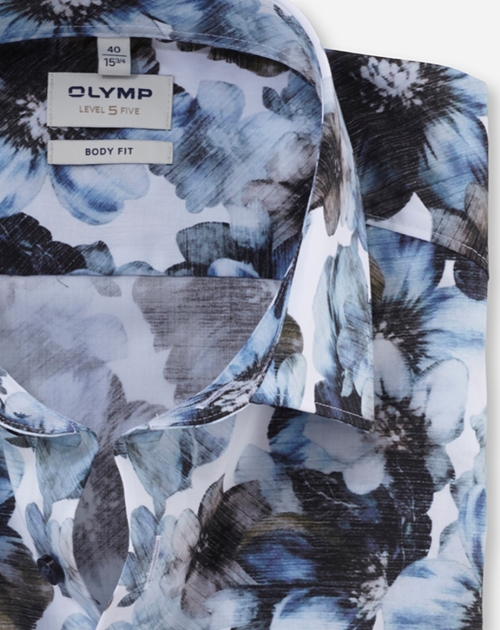 OLYMP Level Five Businesshemd, body fit, New York Kent, Bleu